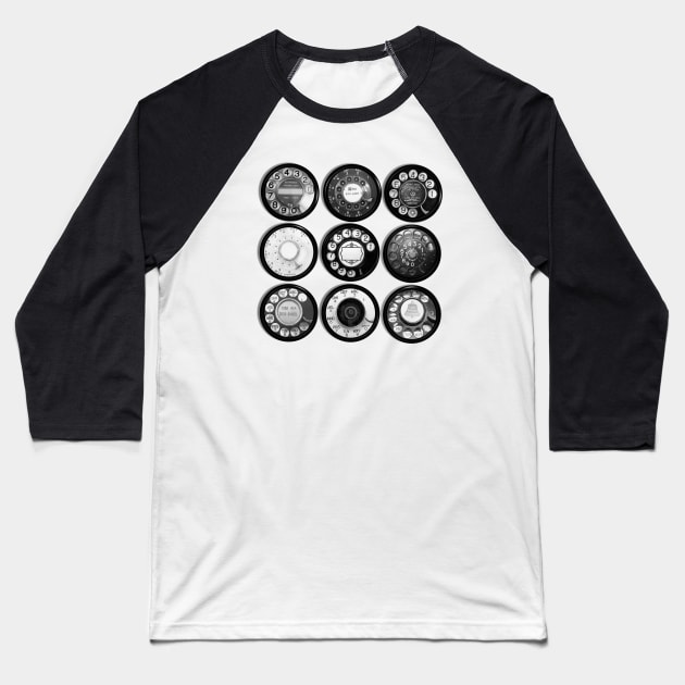 Rotary Dial Collection Baseball T-Shirt by WHITE ANGEL STUDIO